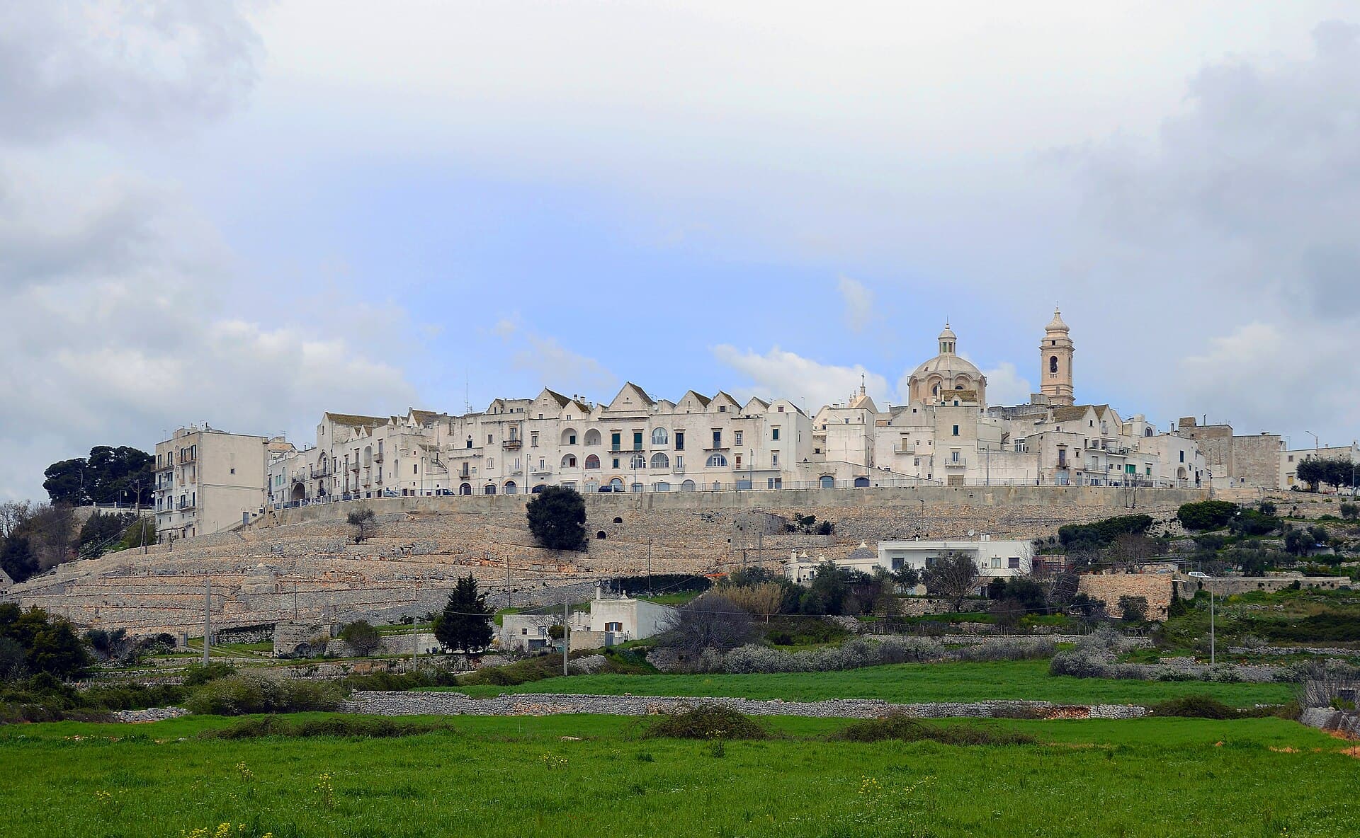 Locorotondo on its ridge above the Itria Valley — Puglia, Italy